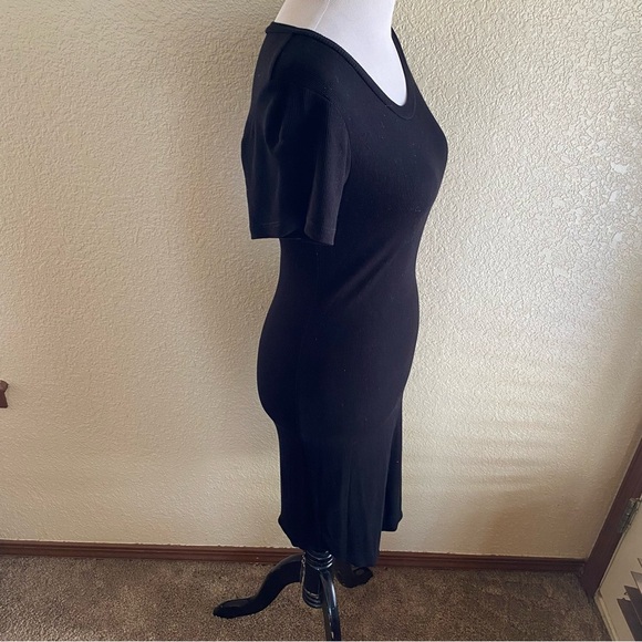 LNA Revolve Brand Ribbed Midi Tank Dress Bodycon Black Round NecK: Med - Picture 4 of 8